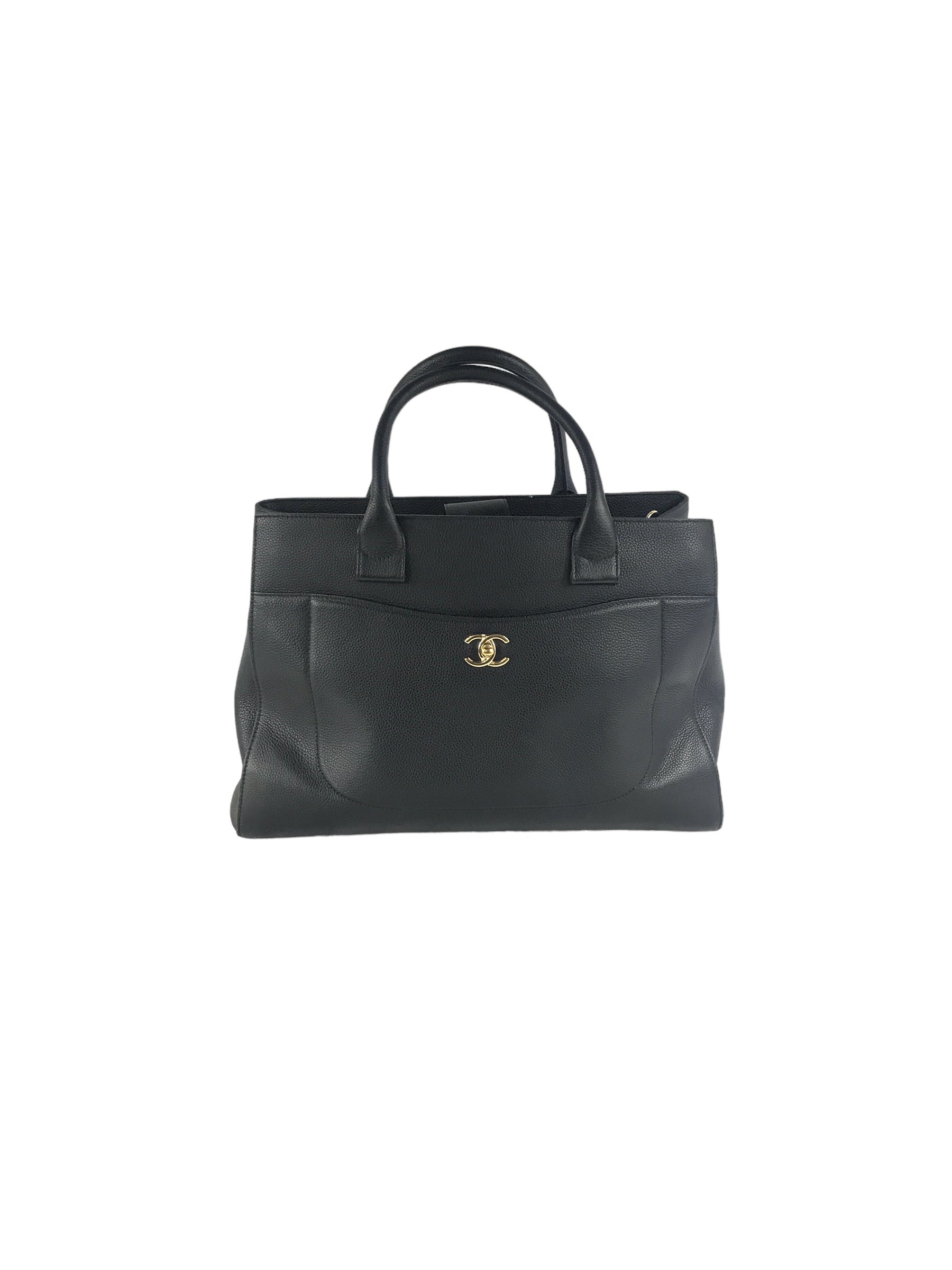 Chanel Black Deerskin Leather Large Cerf Executive Tote Chanel