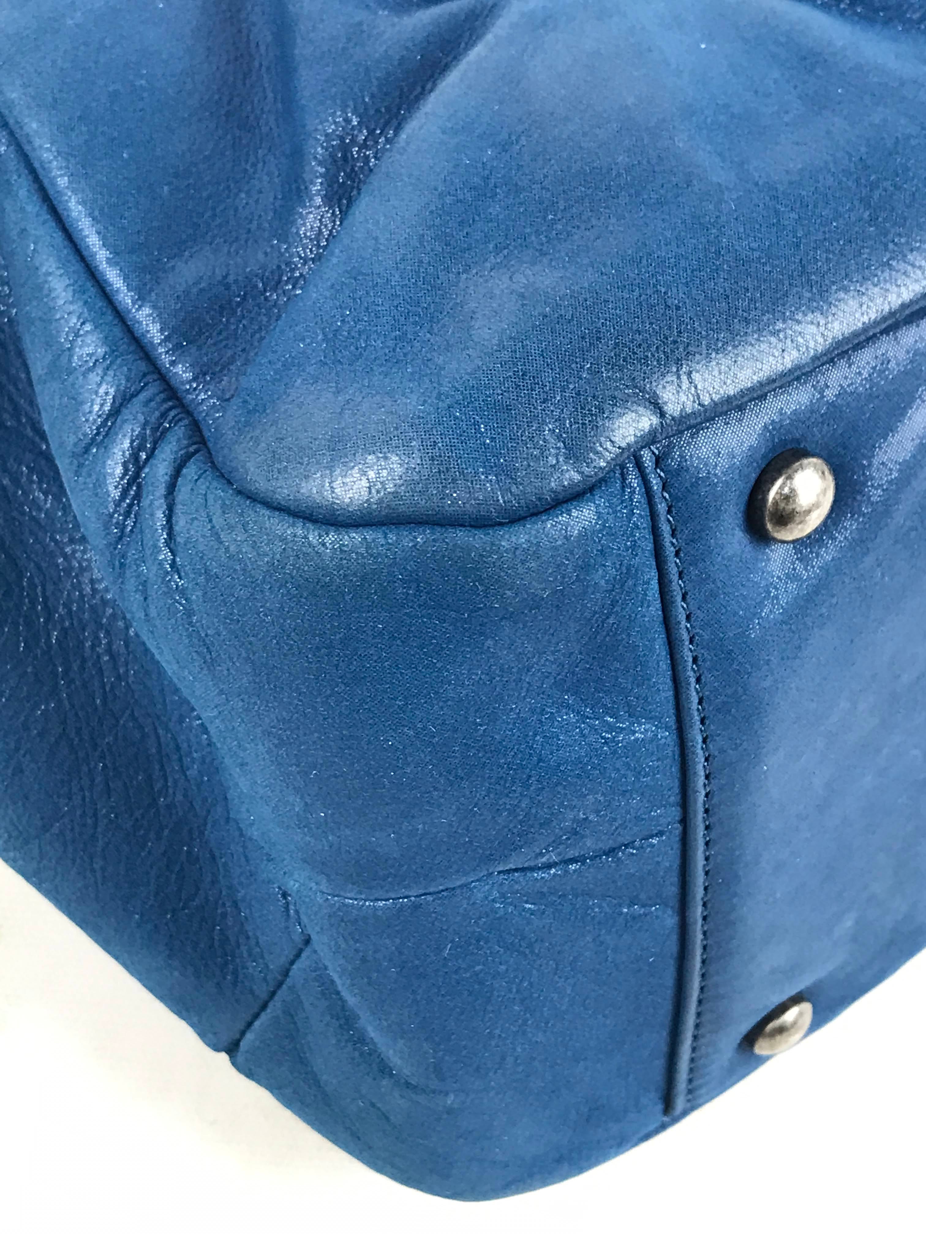 Cobalt Blue Coated Leather Flap Bag W/RHW – Haute Classics
