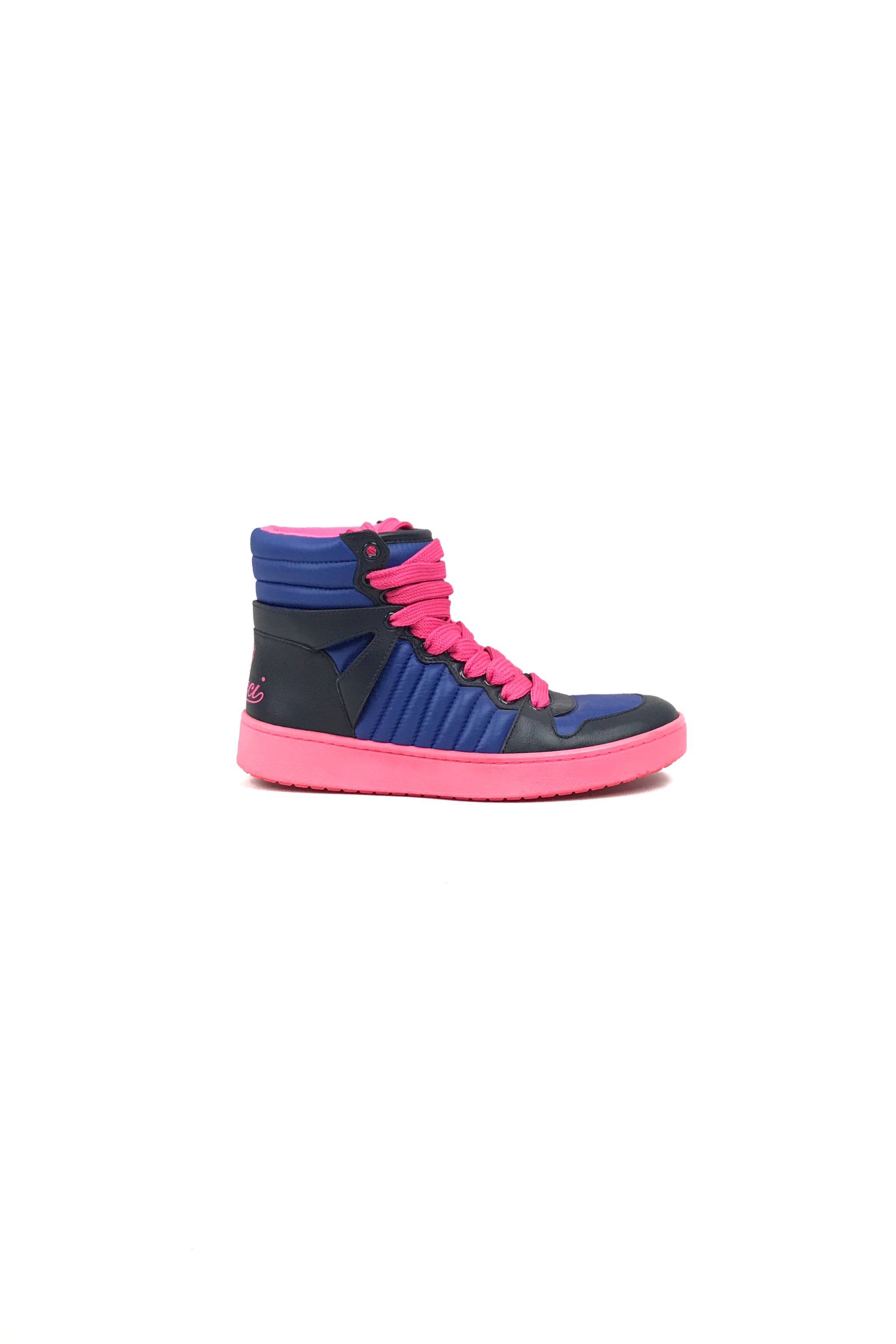 neon pink high top sneakers