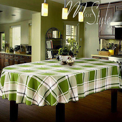 green oval tablecloth