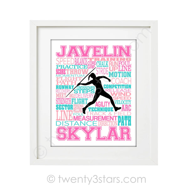 Boy's Javelin Typography Wall Art - twenty3stars