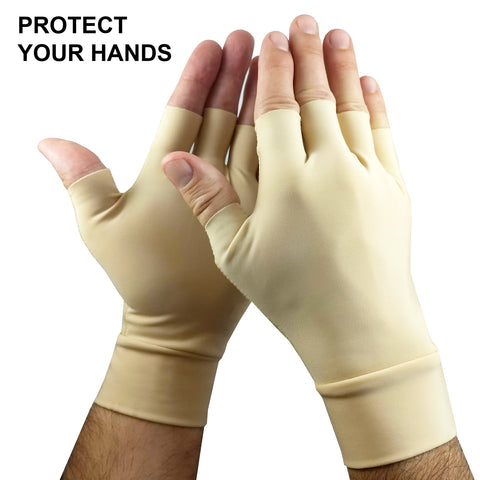 flesh colored fingerless gloves