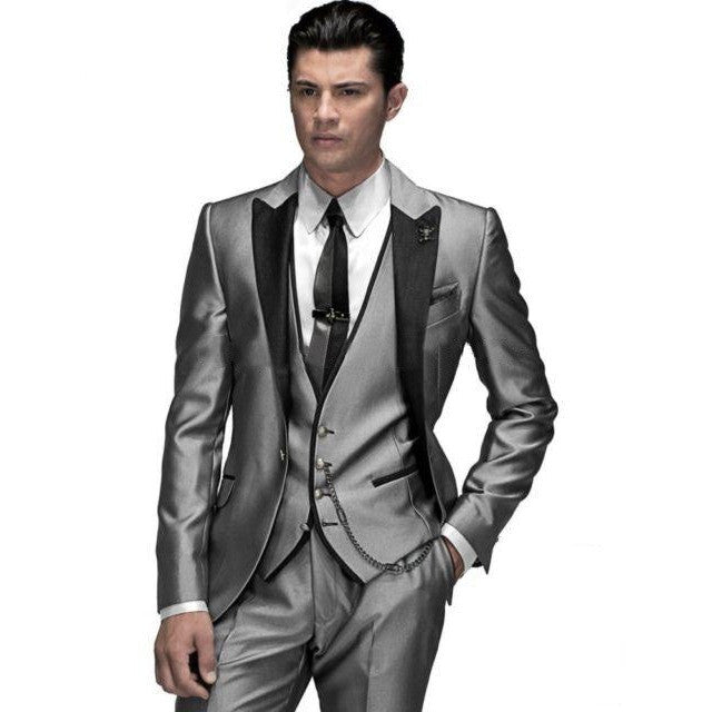 Men business Suits men wedding Suits slim fit fashion black men suits ...