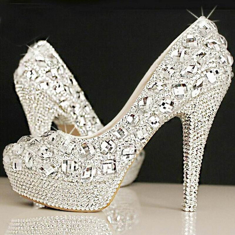 womens silver platform heels