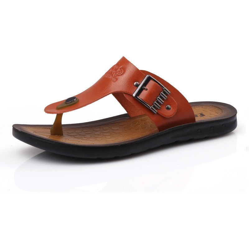 soft leather flip flops