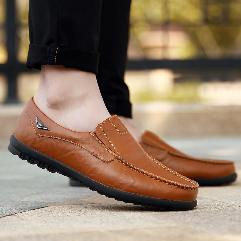 mens casual shoes genuine leather driving moccasins slip on