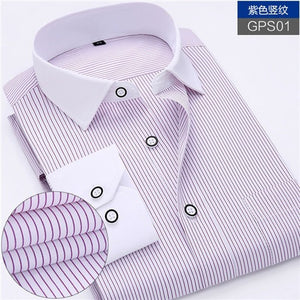 New Arrived 2016 mens work shirts Brand Long sleeve striped /twill men dress shirts white male shirts 4xl 13colors - Shopatronics