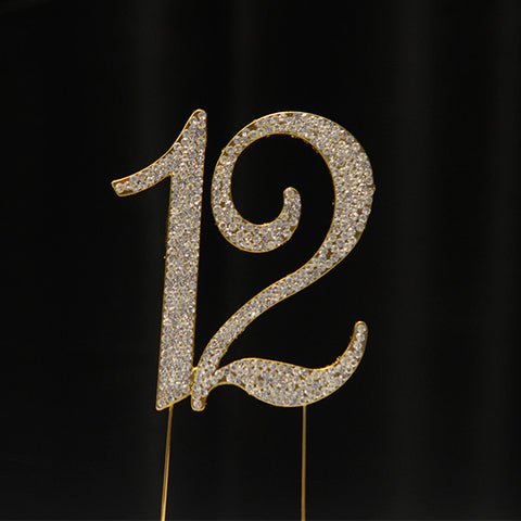 Gold Numbers Rhinestone Cake Toppers | Cake Decorations | Rhinestone ...