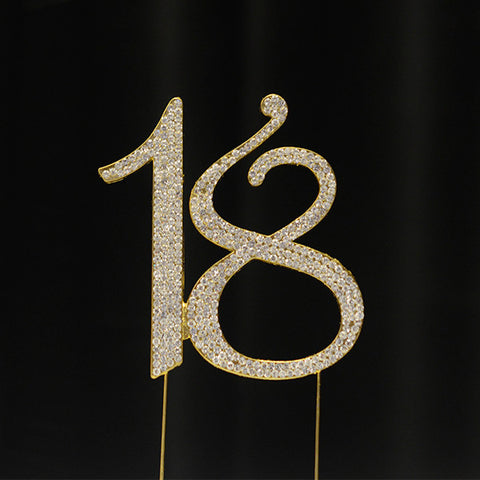 Gold Numbers Rhinestone Cake Toppers | Cake Decorations | Rhinestone ...