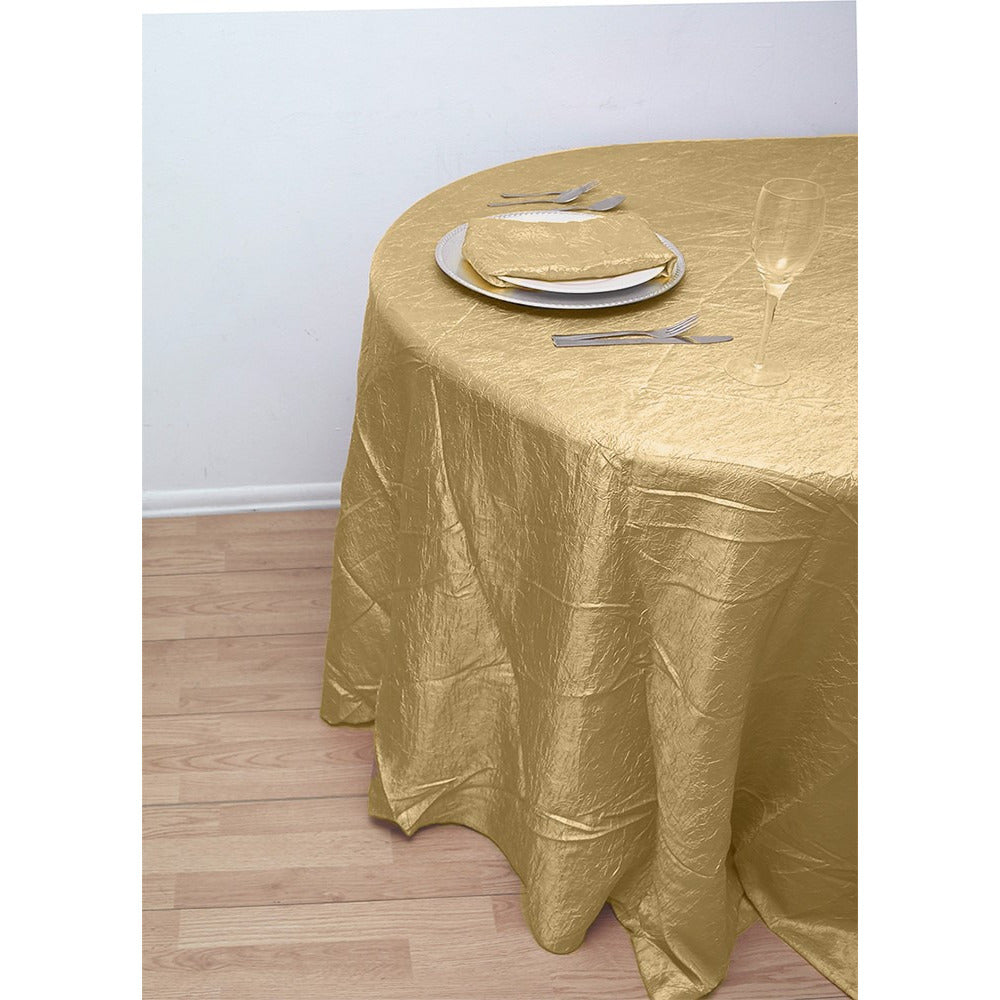 90 Round Crushed Taffeta Tablecloth Crinkle Tablecloths