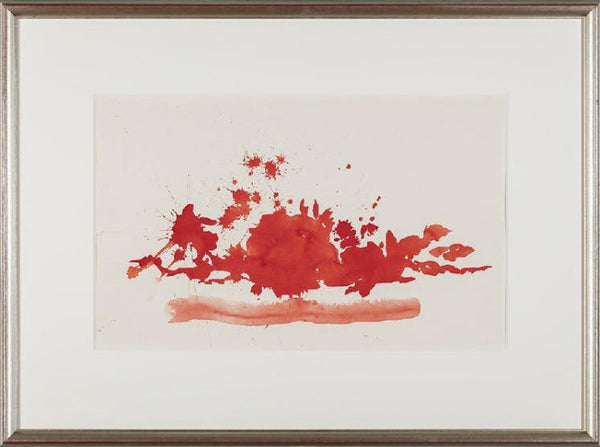 ​Red Splashes with Line, by Georgia O'Keeffe, from the collection of the Sheldon Art Museum, Lincoln, Nebraska. Watercolor. 1978.