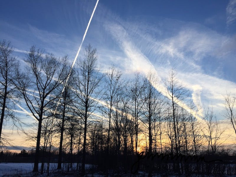 Sky in Cleveland, Ohio. "Contemplating Skies," by Jane M. Mason (c)