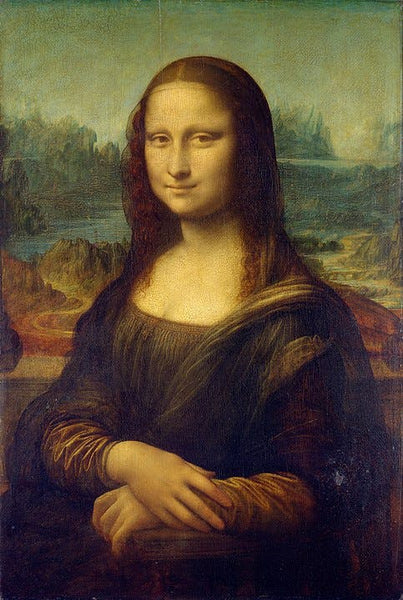 Mona Lisa, from the collection of the Louvre, Paris. B Leonardo da Vinci, 1503.