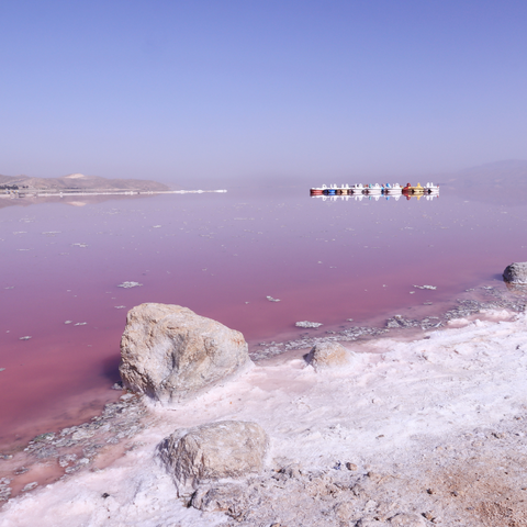 pink lake of persia