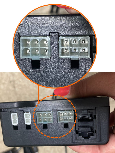 Close up of MojoDesk control box port