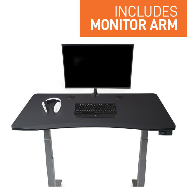 Mojo Gamer Pro Standing Desk includes a monitor arm as one of 5 accessories