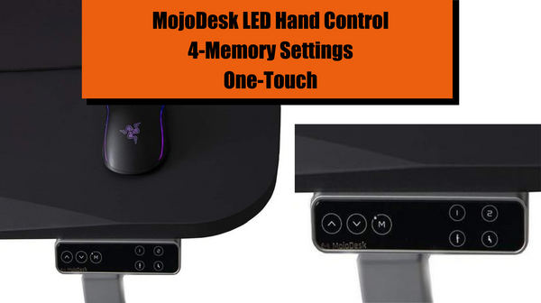 MojoDesk LED Hand Control with 4 memory settings and one-touch operated for sit to stand desks