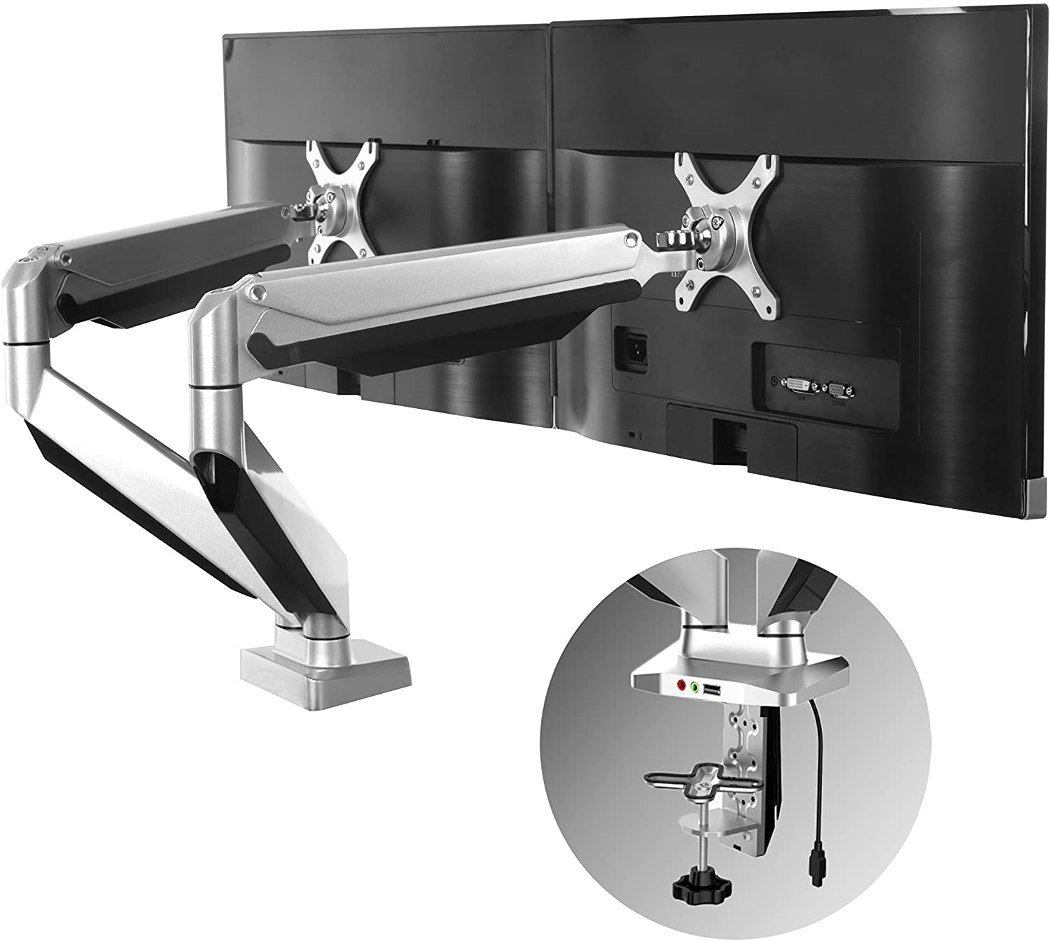 leef ermee aluminium Zich verzetten tegen Dual Monitor Arm for Standing Desks | Max Weight 20 Pounds Per Arm -  MojoDesk