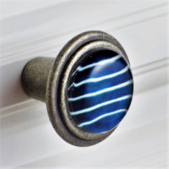 crew blue stripe pewter knob