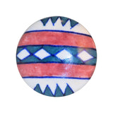 COTTAGE CHIC CERAMIC KNOB - Red , WHITE AND green SOUTHWESTERN FLAIR