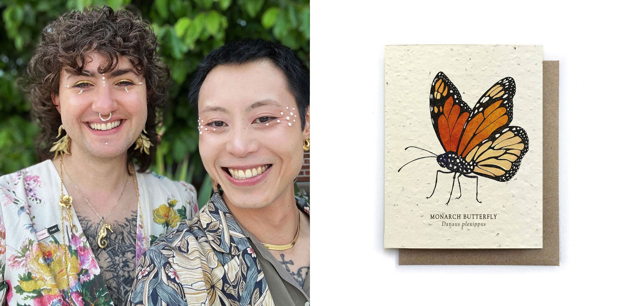 The Bower Studio creators and monarch butterfly seed card