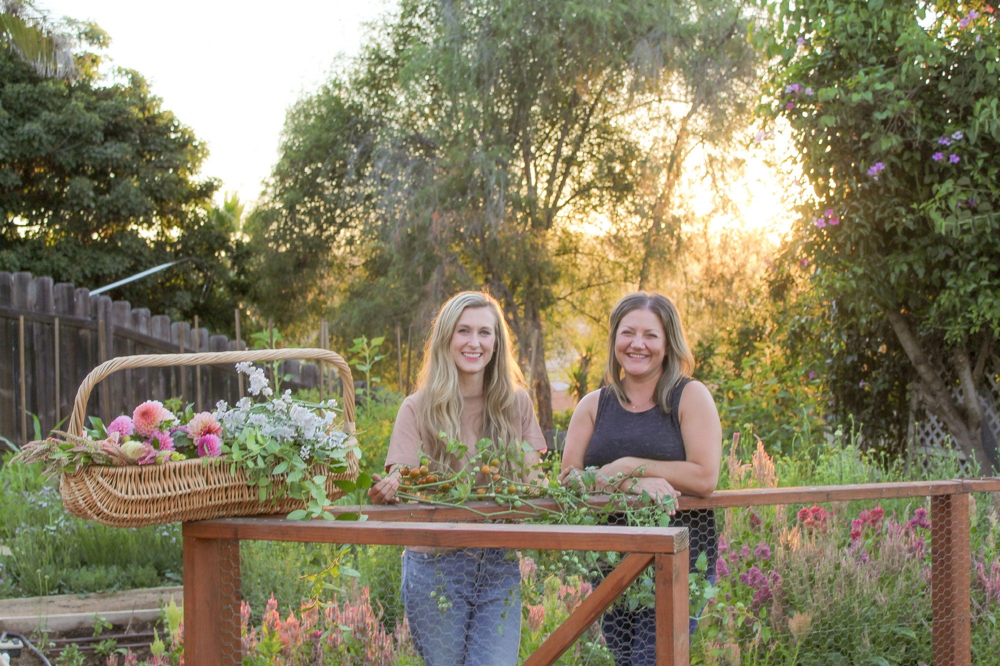 Cielo Hills Flowers - Jenn and Erin in their garden