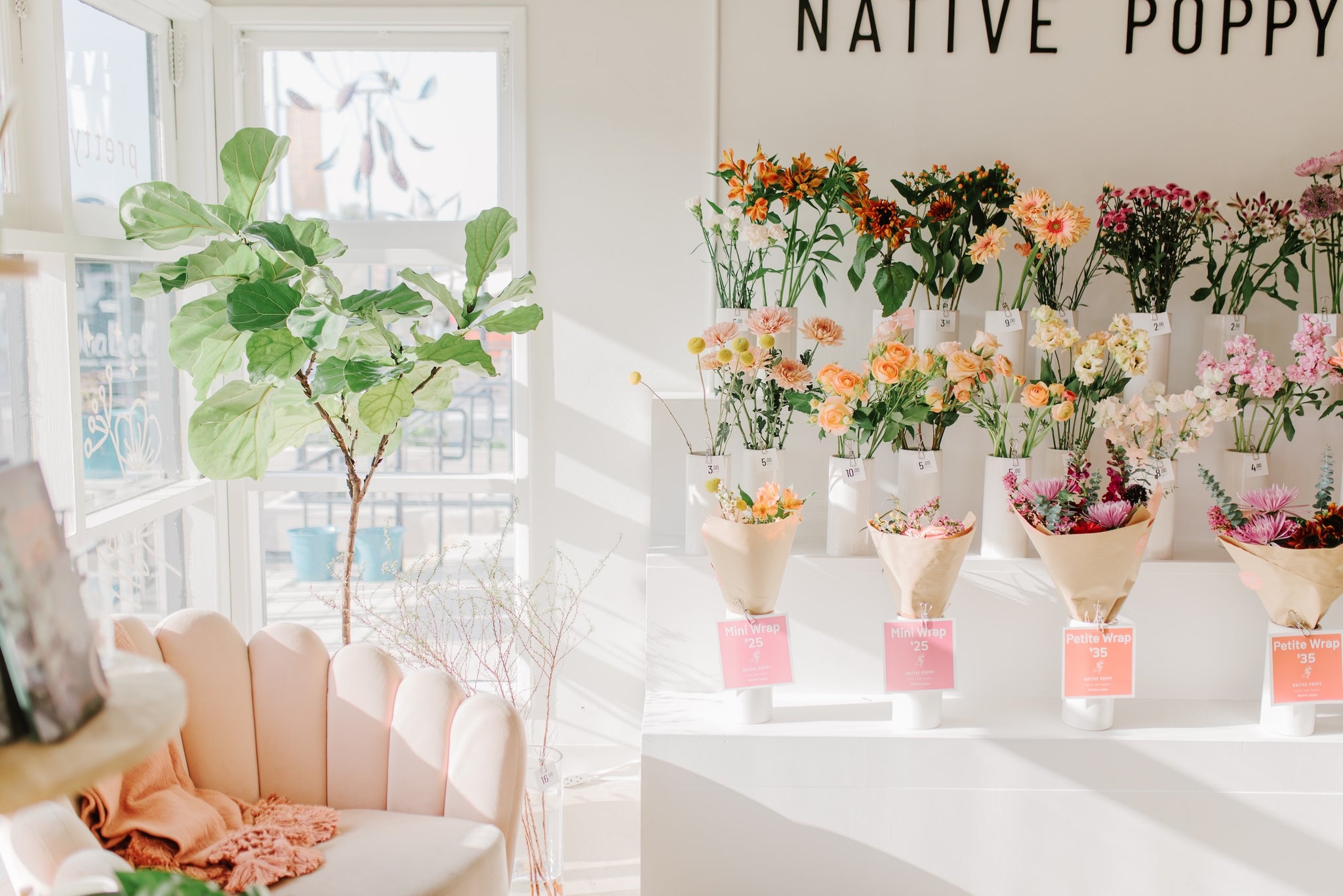 Native Poppy’s flower shop and interactive flower stem bar