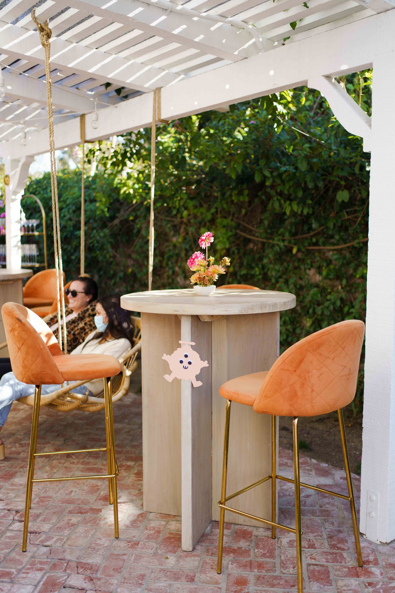 Orange and bronze tall chairs from Adore Folklore