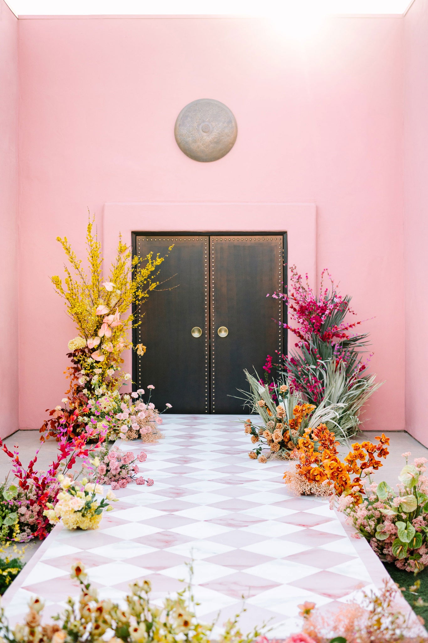 Floral runway installation