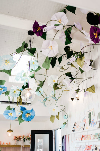 Summer floral art installation at Native Poppy