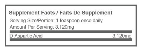 D-Aspartic Acid supplement label
