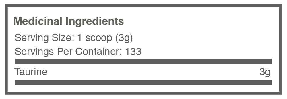 Taurine - 133 Serving supplement label