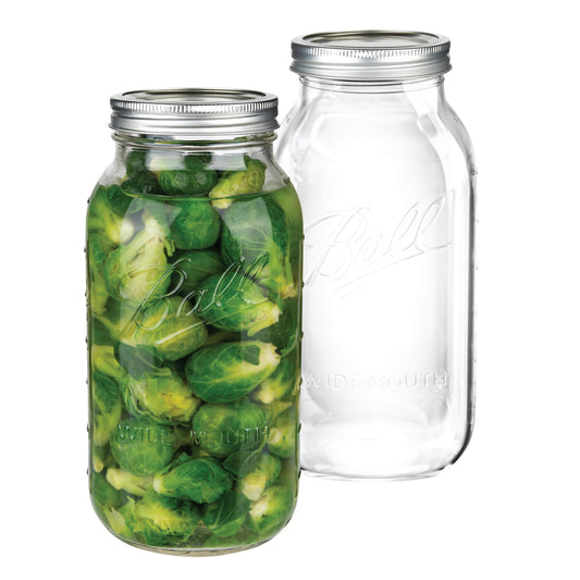 2 Pack Half Gallon Mason Jar - Glass Jar Wide Mouth with Airtight Foam  Lined Plastic Lid - Safe Mason Jar for Fermenting Kombucha Kefir -  Pickling