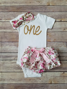 rose gold first birthday outfit