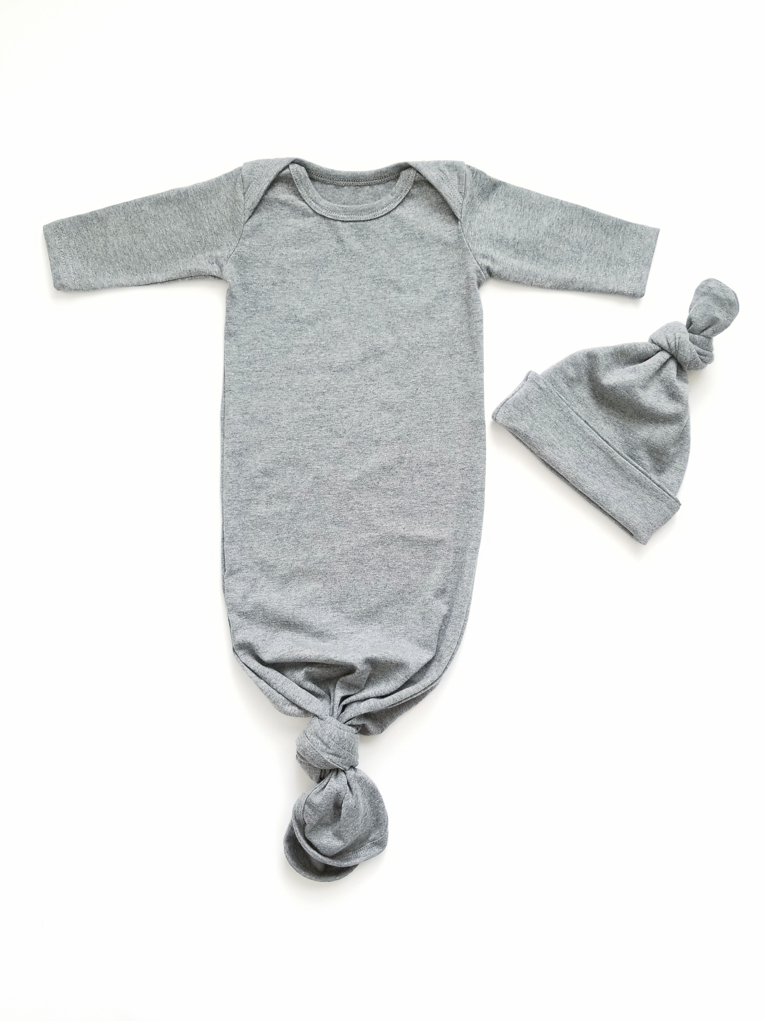newborn boy knotted gown