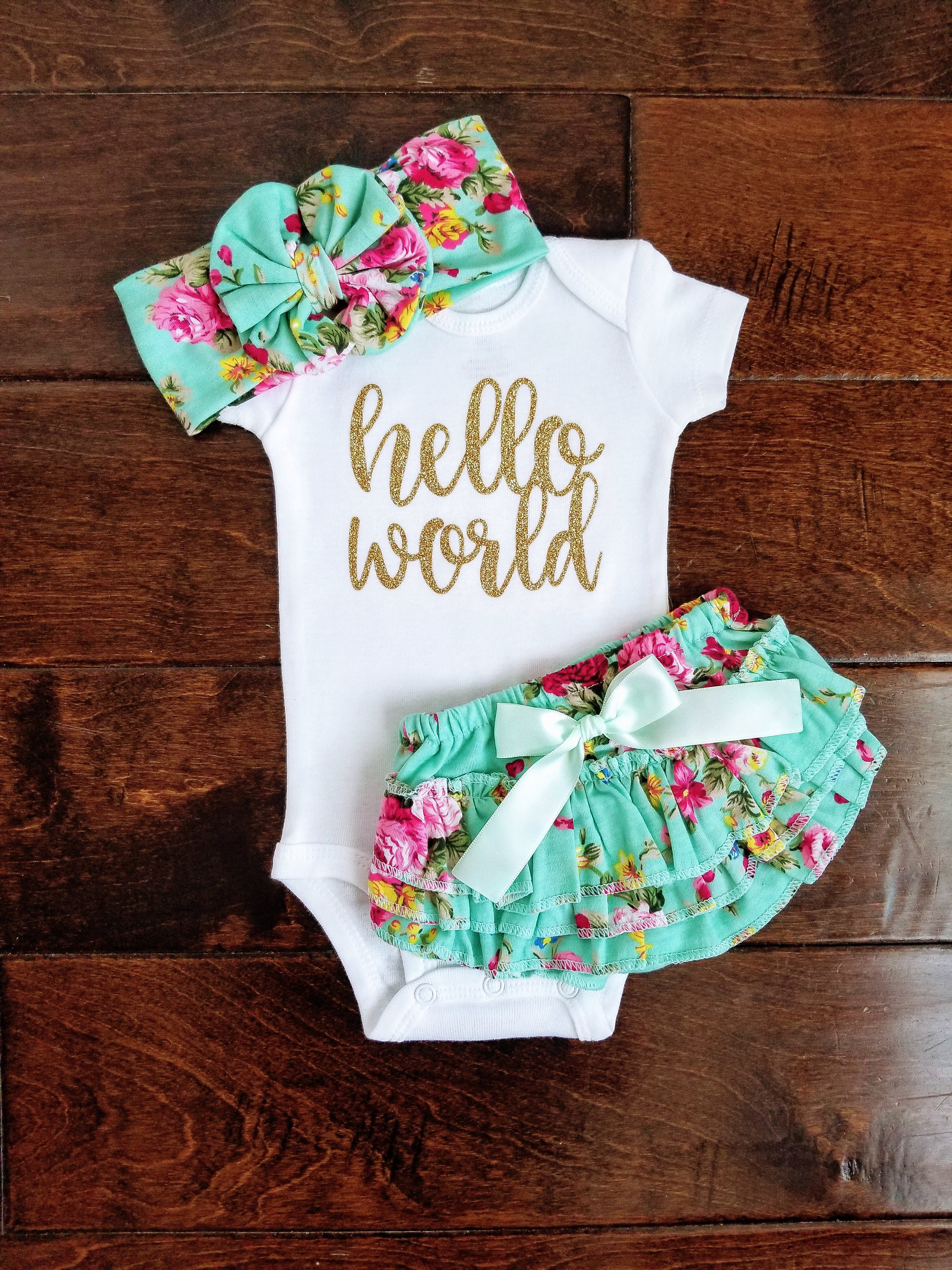 teal newborn outfit