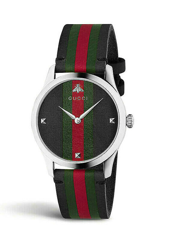 gucci mens black dial watch