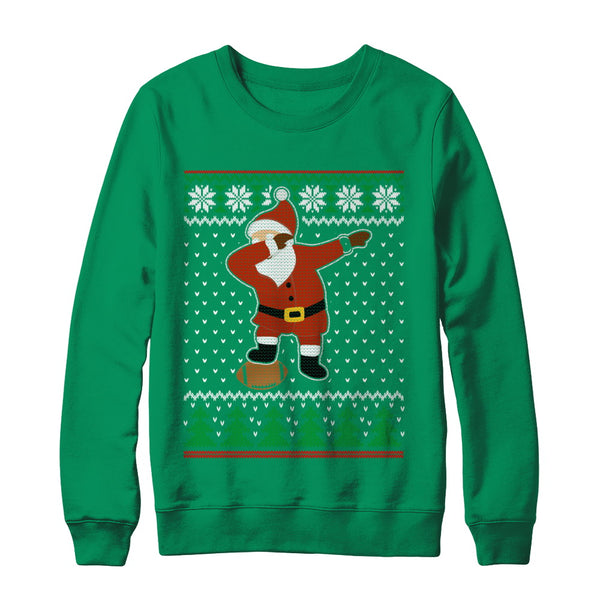 Dabbing Santa Football Ugly Sweater Christmas Shirt & Sweatshirt ...