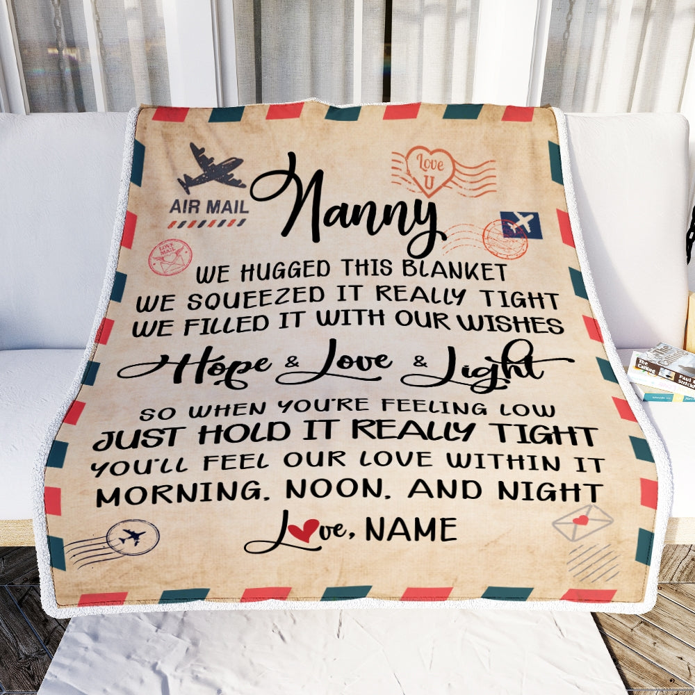 Personalized Nanny Blanket From Kids We Hugged This Blanket Mail Letter Nanny Birthday Mothers Day Christmas Customized Fleece Blanket Teecentury Com