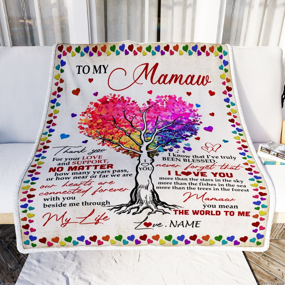 Personalized To My Mamaw Blanket From Grandkids Never Forget That I Love You You Mean The World To Me Mamaw Birthday Mothers Day Christmas Fleece Blanket Teecentury Com