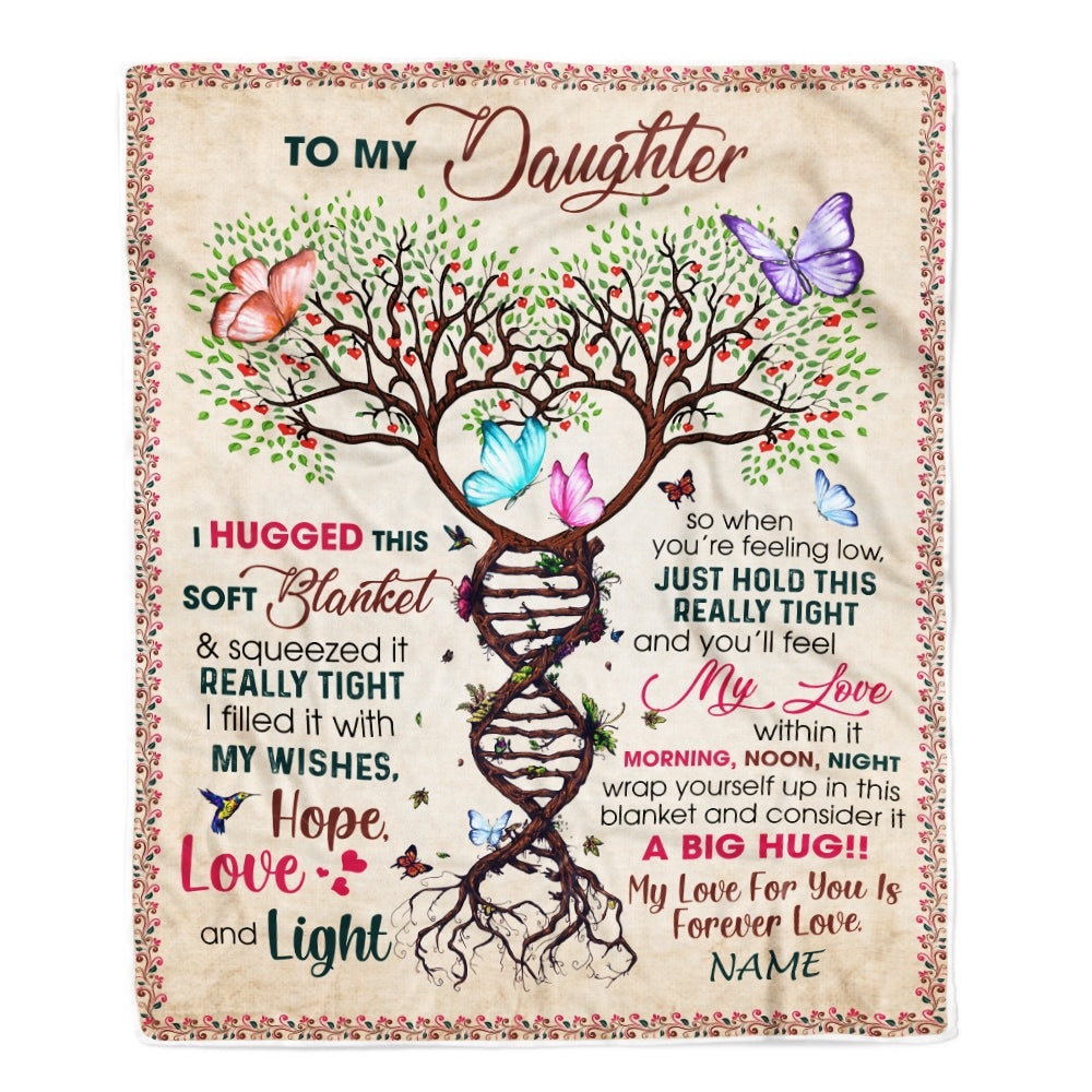 Personalized To My Daughter Blanket From Mom Dad My Love Within It Morning Noon Night Butterfly Tree Daughter Birthday Christmas Customized Fleece Blanket Teecentury Com