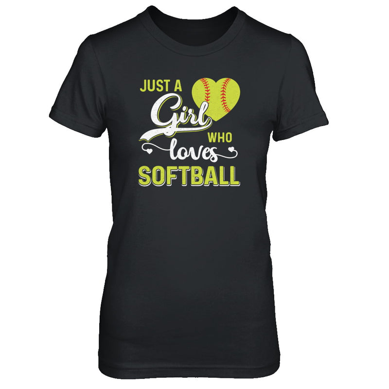 Just A Girl Who Loves Softball Shirt & Tank Top - Teecentury.com