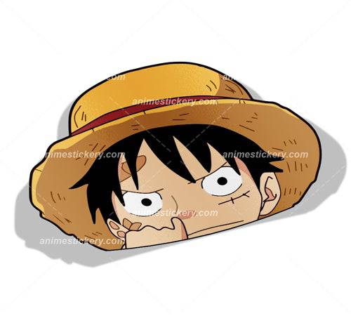 5.5'' One Piece Cartoon Anime Car Sticker Monkey D. Luffy Peeker Peek Anime  Stickers Window Trunk Bumper Decal