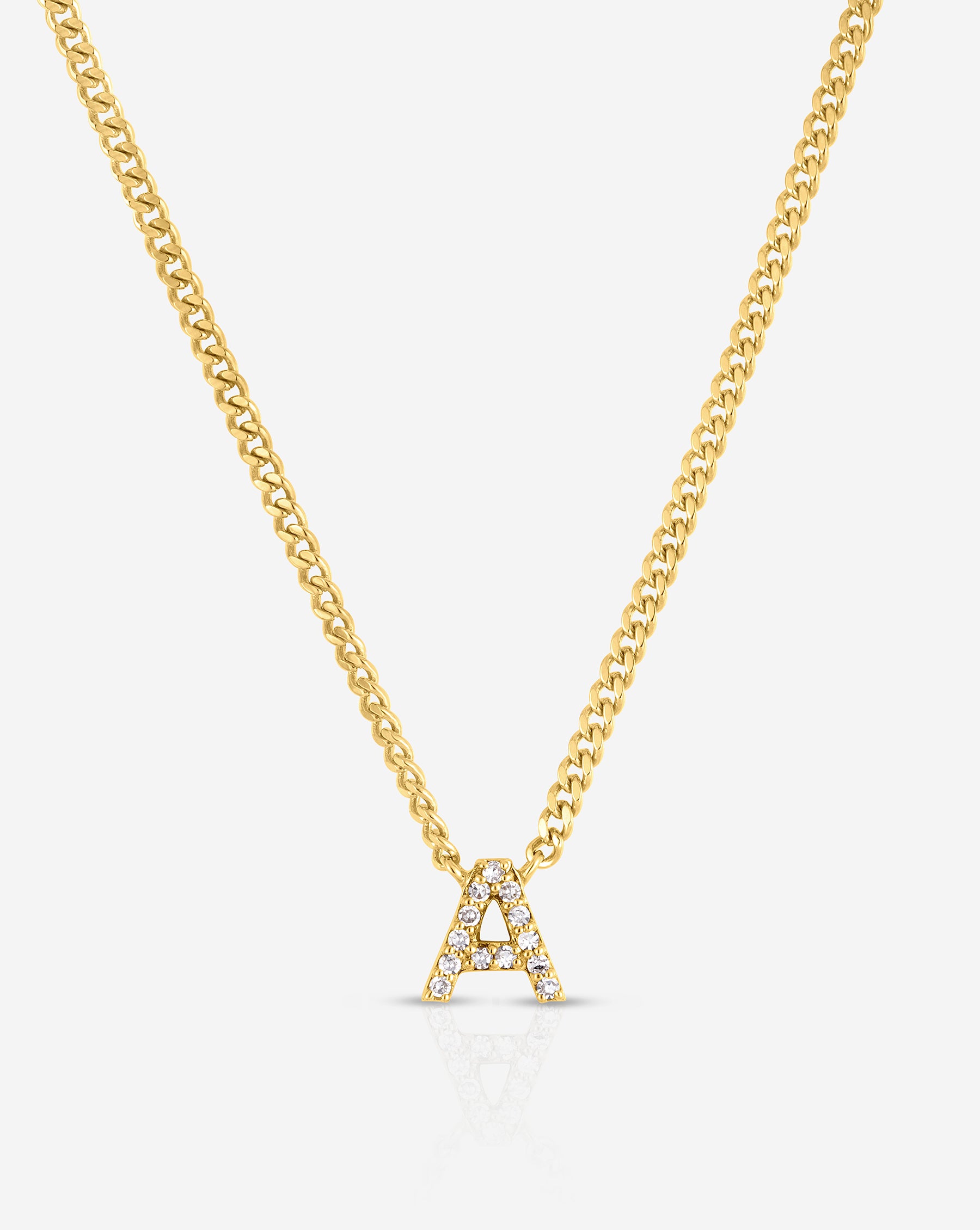 Kids Diamond Pave Letter Necklace – Baby Gold