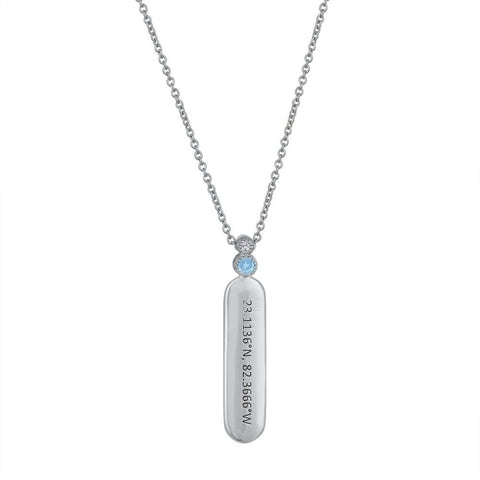 My Story ﻿Bae Engraveable Gemstone Necklace Aquamarine