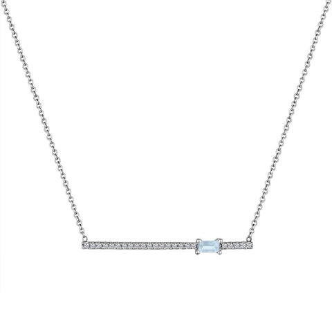 My Story Kate Diamond Gemstone Necklace Aquamarine