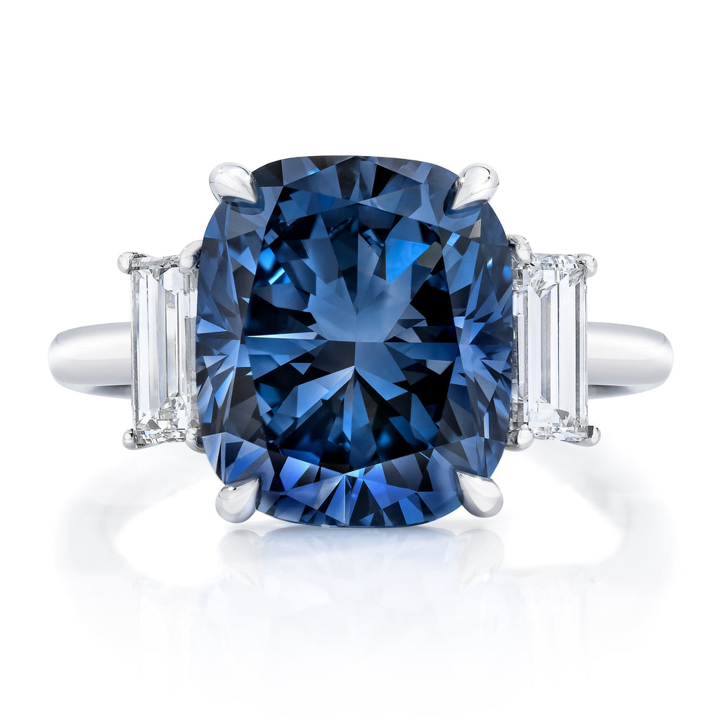 cushion cut blue diamond