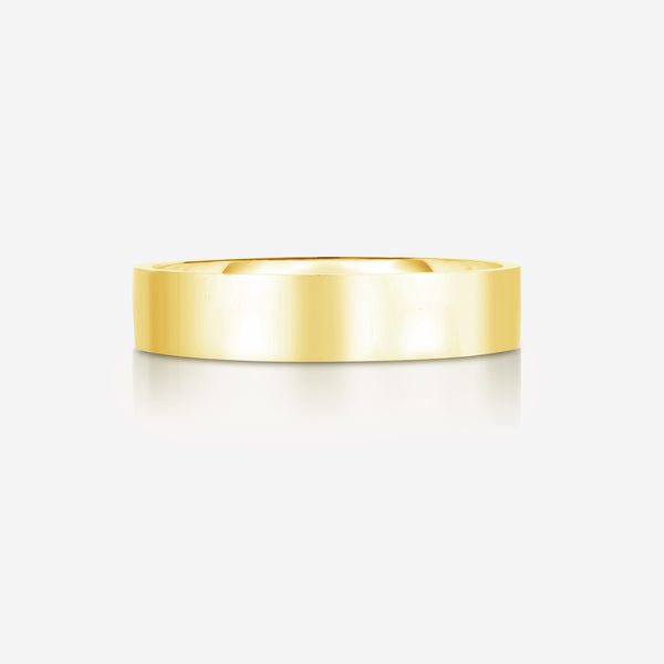 Flat Engravable Wedding Band For Her (5 mm), Flat Wedding Band