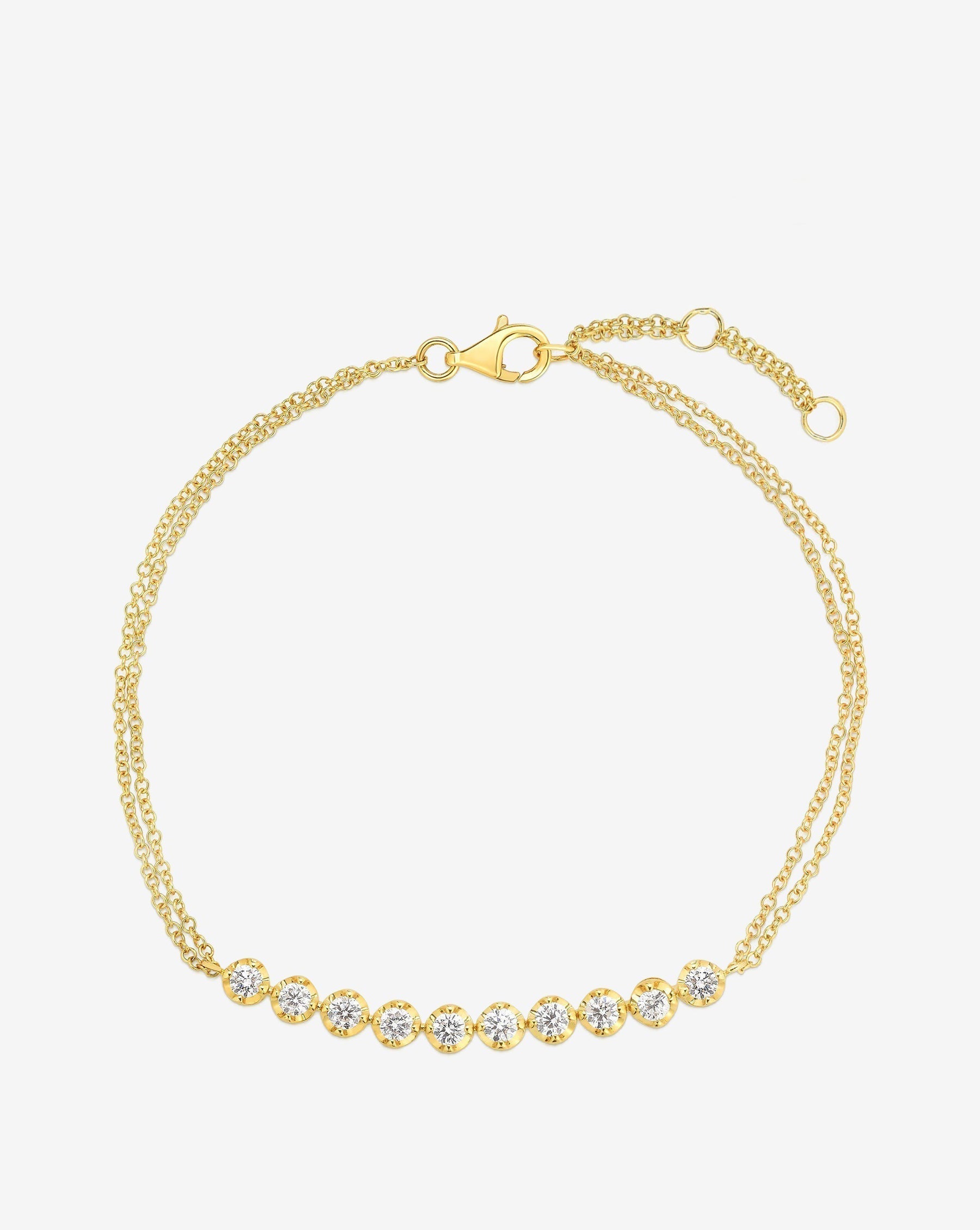 2MM Signature Bracelet with 14K Gold Diamond Bead – Karen Lazar Design