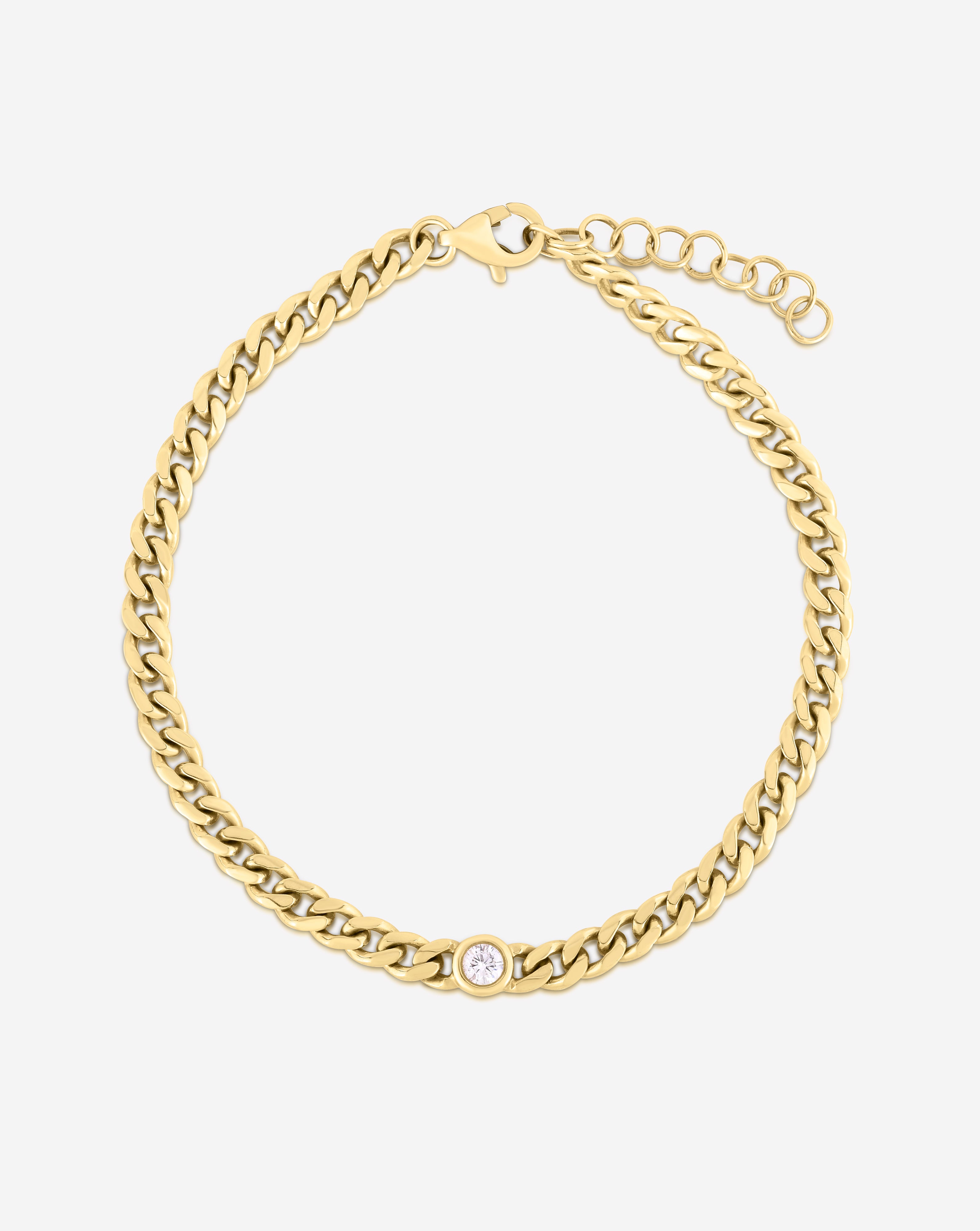 Valentino Chain Bracelet 14K Solid Gold Women Sparkle Mirror Link Bracelet  | eBay